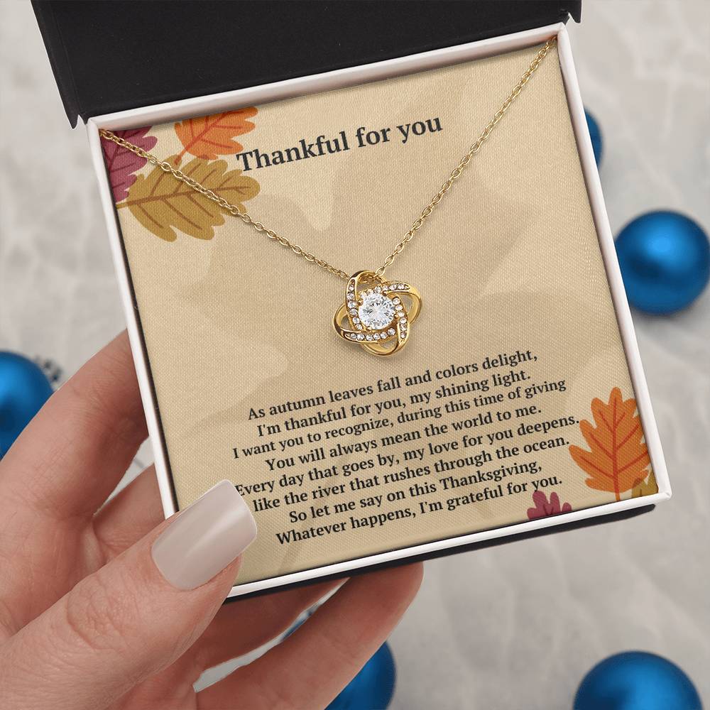 Thanksgiving | Holiday | Love Knot Necklace with Message Card