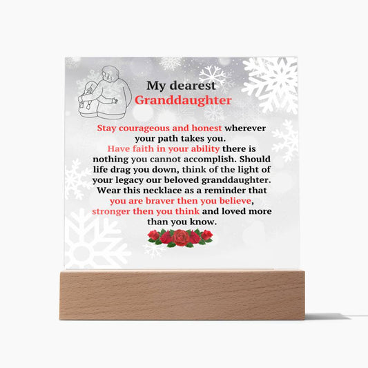 Granddaughter | Holiday | Christmas | Birthday | Acrylic Square Plaque
