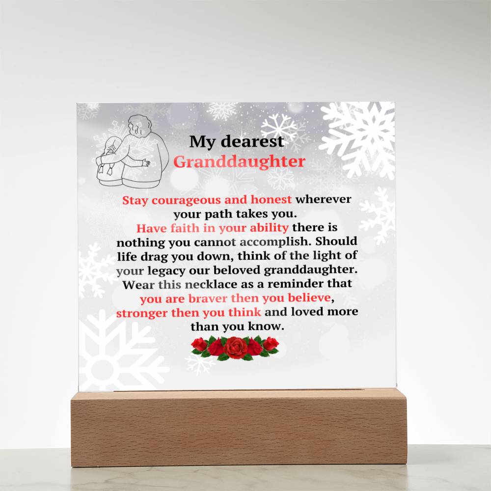 Granddaughter | Holiday | Christmas | Birthday | Acrylic Square Plaque