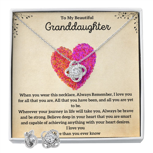 Granddaughter | Love Knot Earring and Necklace Set