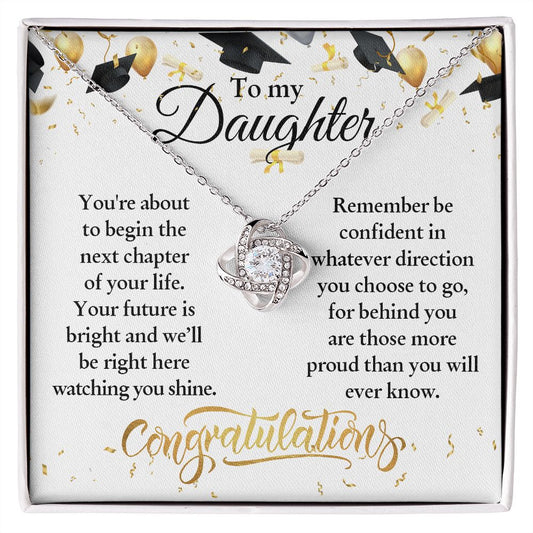 Graduation | To My Daughter Graduation | Love Knot Necklace
