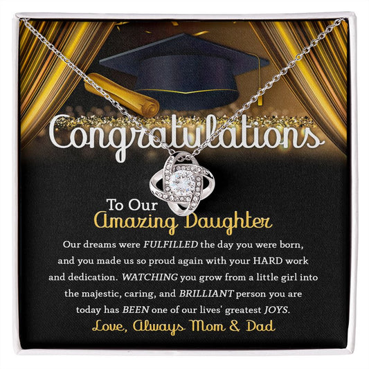 Graduation | To Our Amazing Daughter | Love Knot Necklace