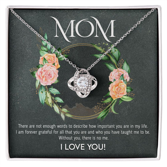 Mom - Not Enough Words | Love Know Necklace | Mother's Day