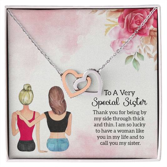Sister | Interlocking Hearts Necklace | Sister Bond | Sibling | Best Sister