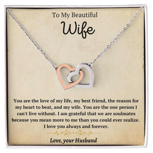 Interlocking Hearts Necklace | Wife | Lovely | Beautiful