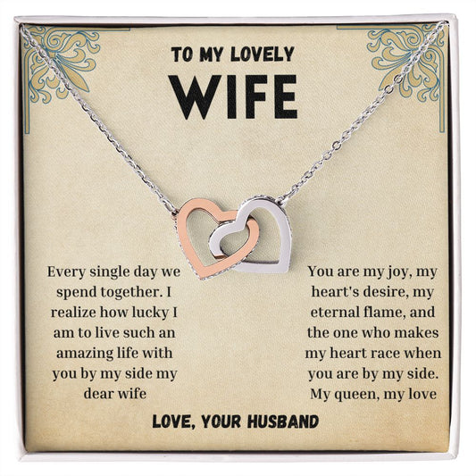 Wife | Interlocking Heart Necklace | Lovely |