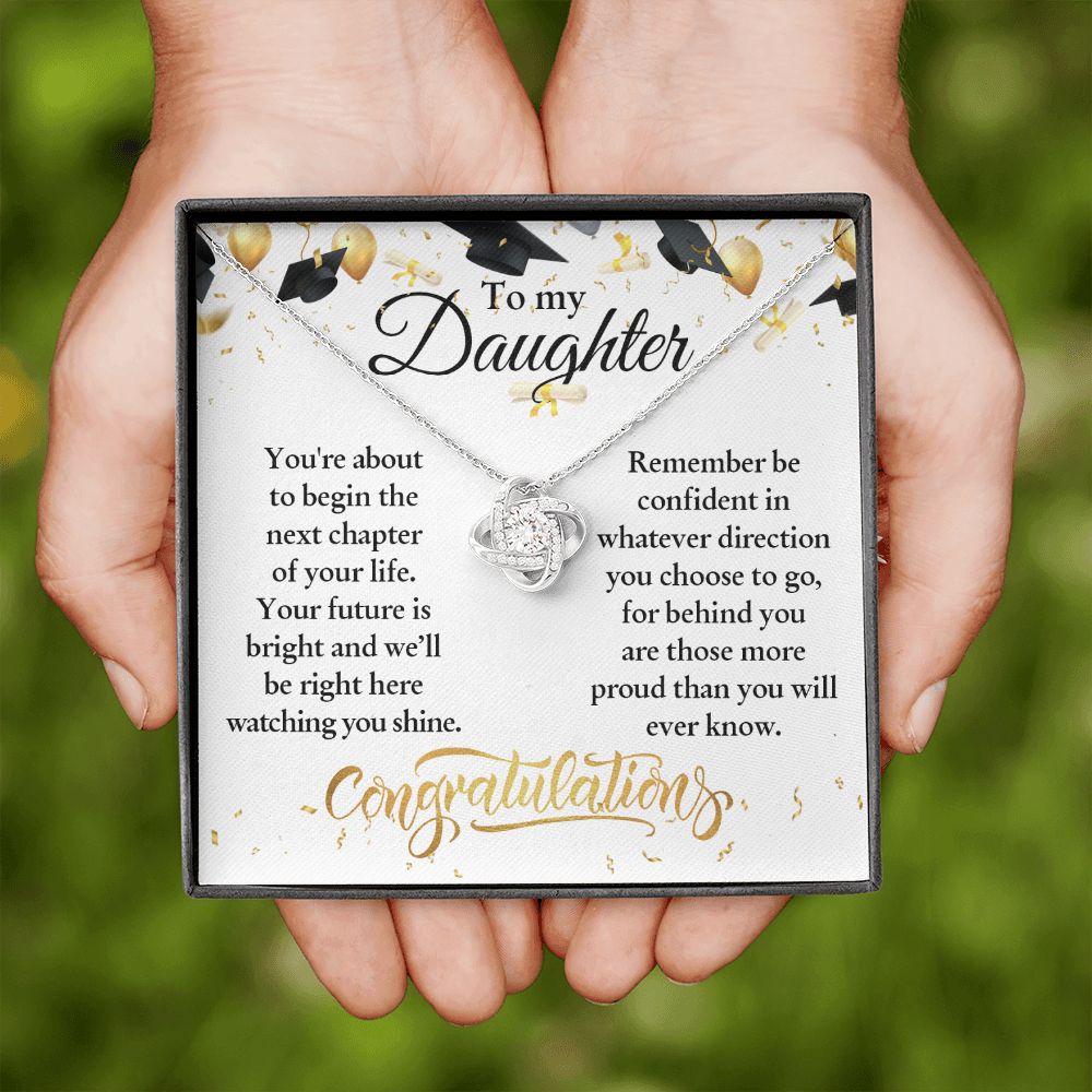 Graduation | To My Daughter Graduation | Love Knot Necklace