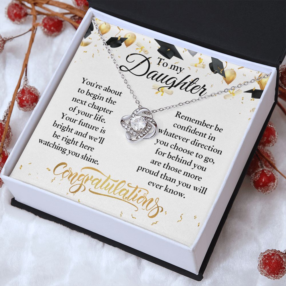 Graduation | To My Daughter Graduation | Love Knot Necklace